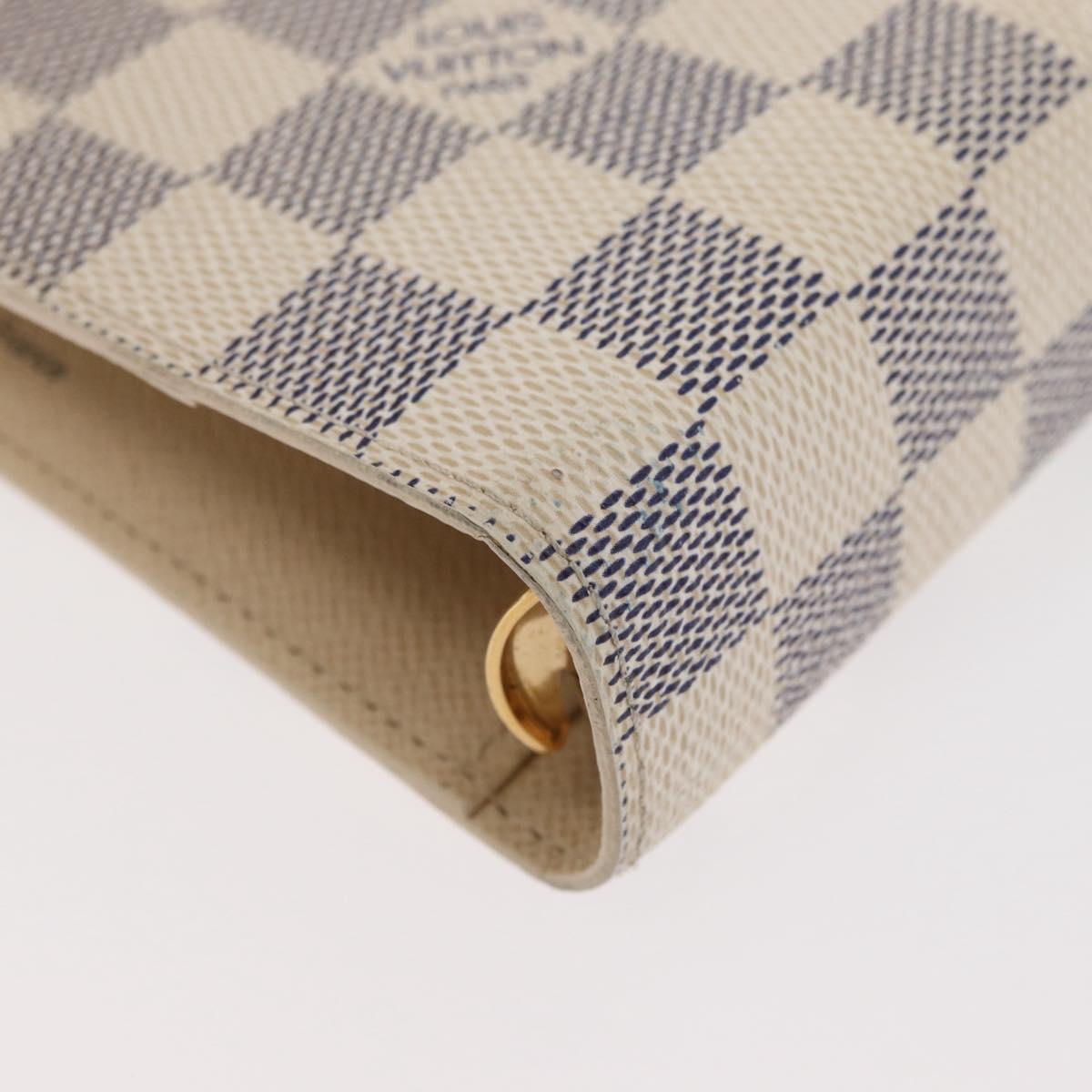 LOUIS VUITTON Damier Azur Agenda MM Day Planner Cover R20707 LV Auth 178379A