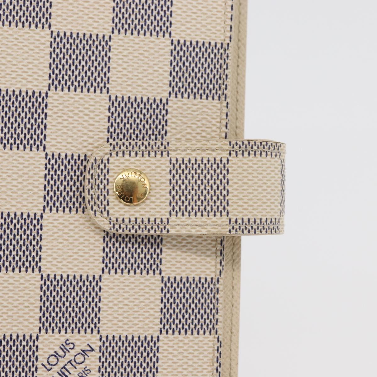 LOUIS VUITTON Damier Azur Agenda MM Day Planner Cover R20707 LV Auth 178379A