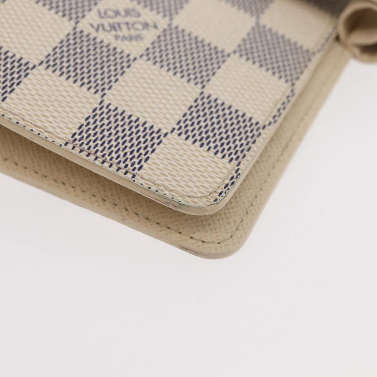 LOUIS VUITTON Damier Azur Agenda MM Day Planner Cover R20707 LV Auth 178379A