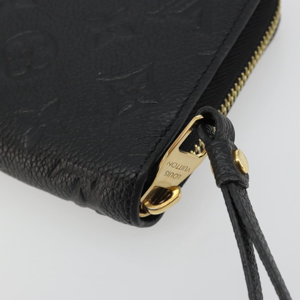 LOUIS VUITTON Monogram Empreinte Zippy Wallet Black M61864 LV Auth 178382A