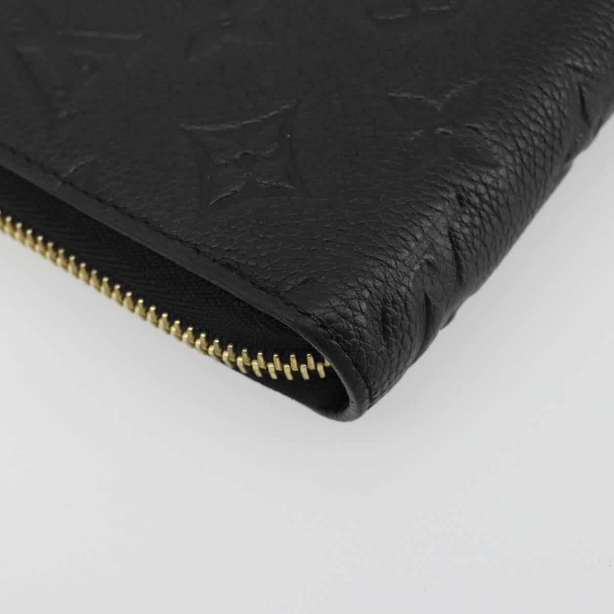 LOUIS VUITTON Monogram Empreinte Zippy Wallet Black M61864 LV Auth 178382A