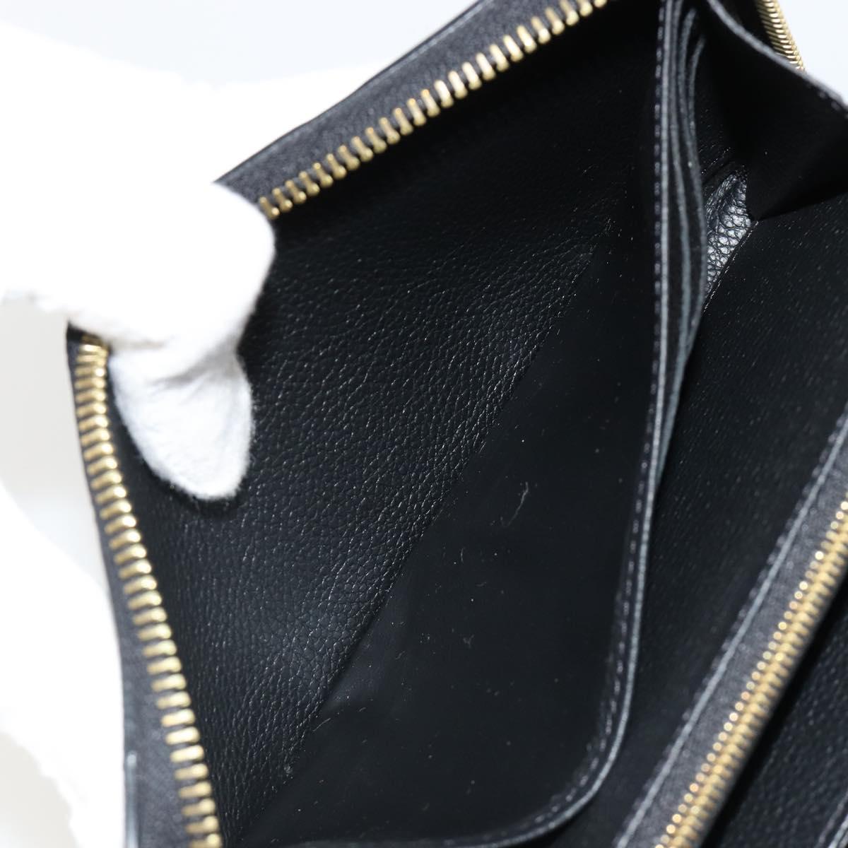 LOUIS VUITTON Monogram Empreinte Zippy Wallet Black M61864 LV Auth 178382A