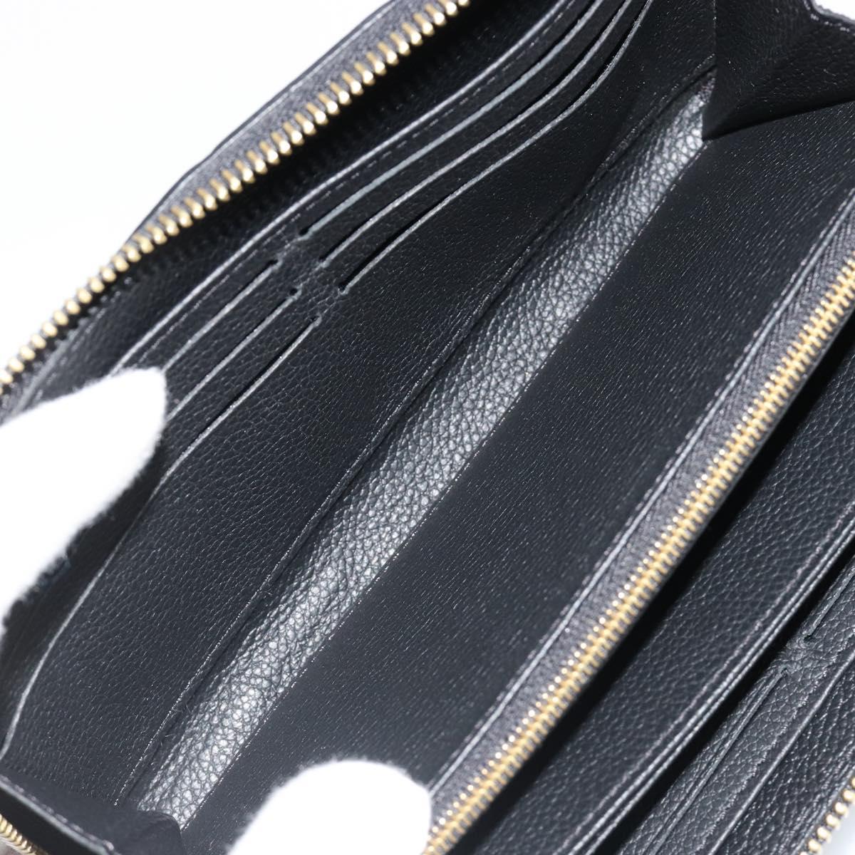 LOUIS VUITTON Monogram Empreinte Zippy Wallet Black M61864 LV Auth 178382A