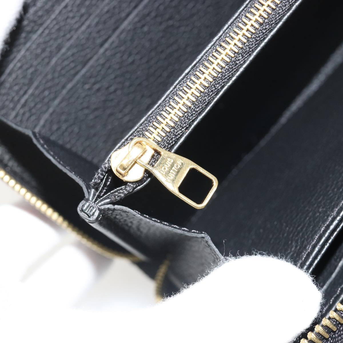 LOUIS VUITTON Monogram Empreinte Zippy Wallet Black M61864 LV Auth 178382A
