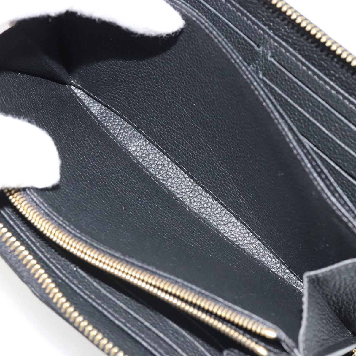 LOUIS VUITTON Monogram Empreinte Zippy Wallet Black M61864 LV Auth 178382A
