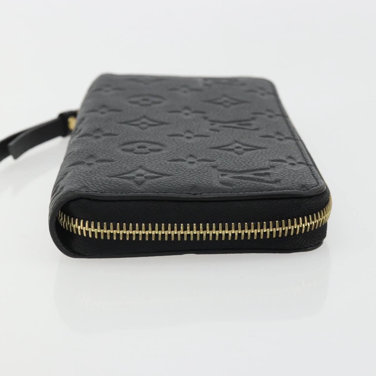LOUIS VUITTON Monogram Empreinte Zippy Wallet Black M61864 LV Auth 178382A