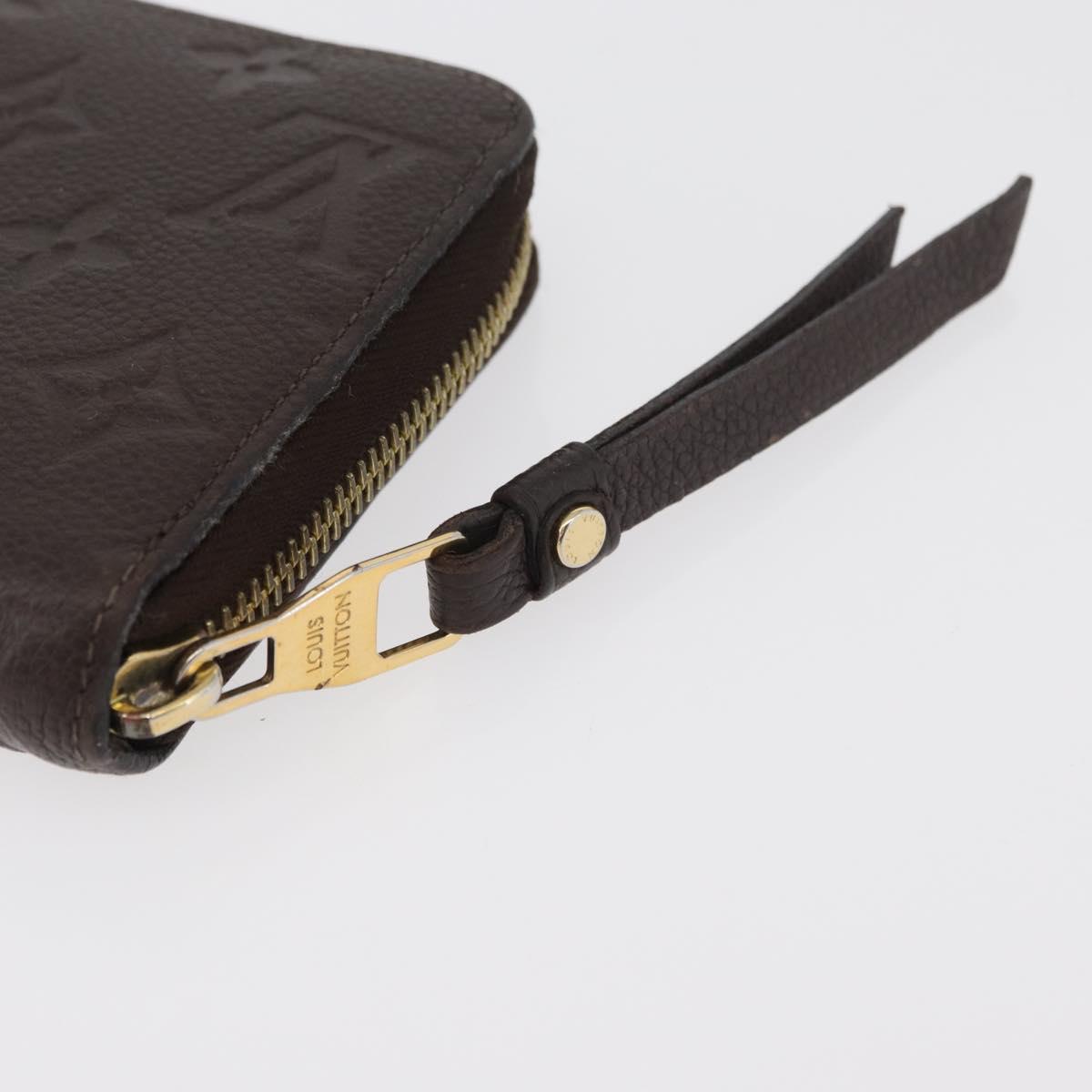 LOUIS VUITTON Monogram Empreinte Zippy Wallet Dark Brown M60548 LV Auth 178383A