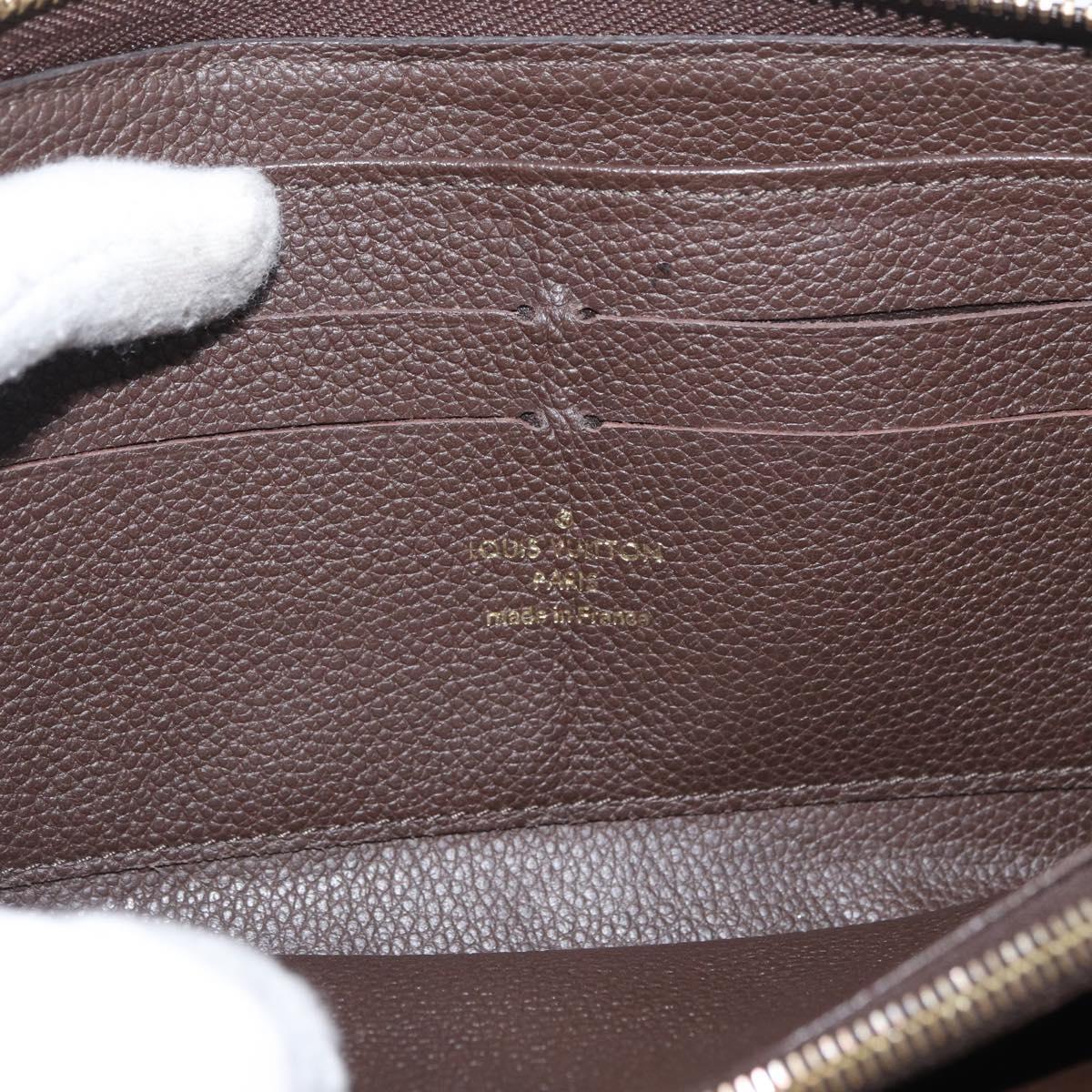 LOUIS VUITTON Monogram Empreinte Zippy Wallet Dark Brown M60548 LV Auth 178383A