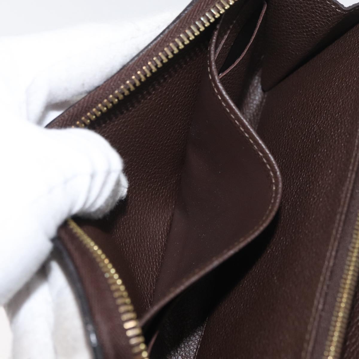 LOUIS VUITTON Monogram Empreinte Zippy Wallet Dark Brown M60548 LV Auth 178383A