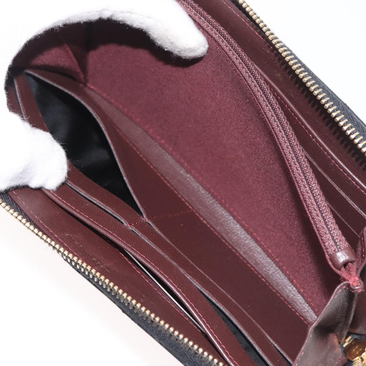 CHANEL Matelasse Long Wallet Lamb Skin Black Gold CC Auth 178384M