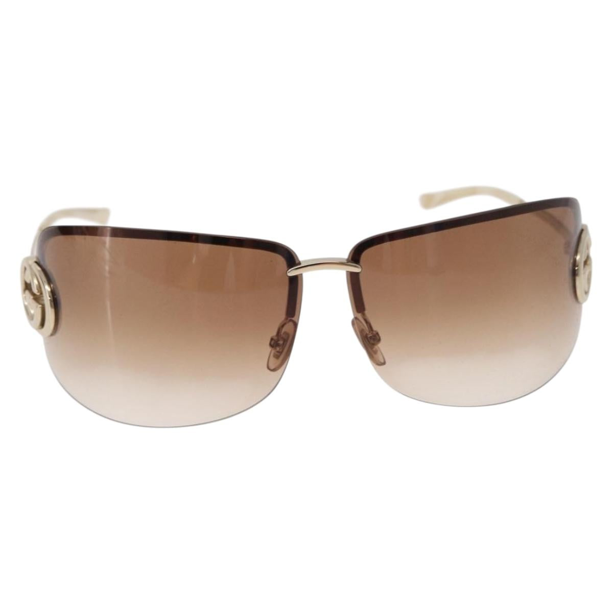 GUCCI Sunglasses metal Brown Auth 178391M