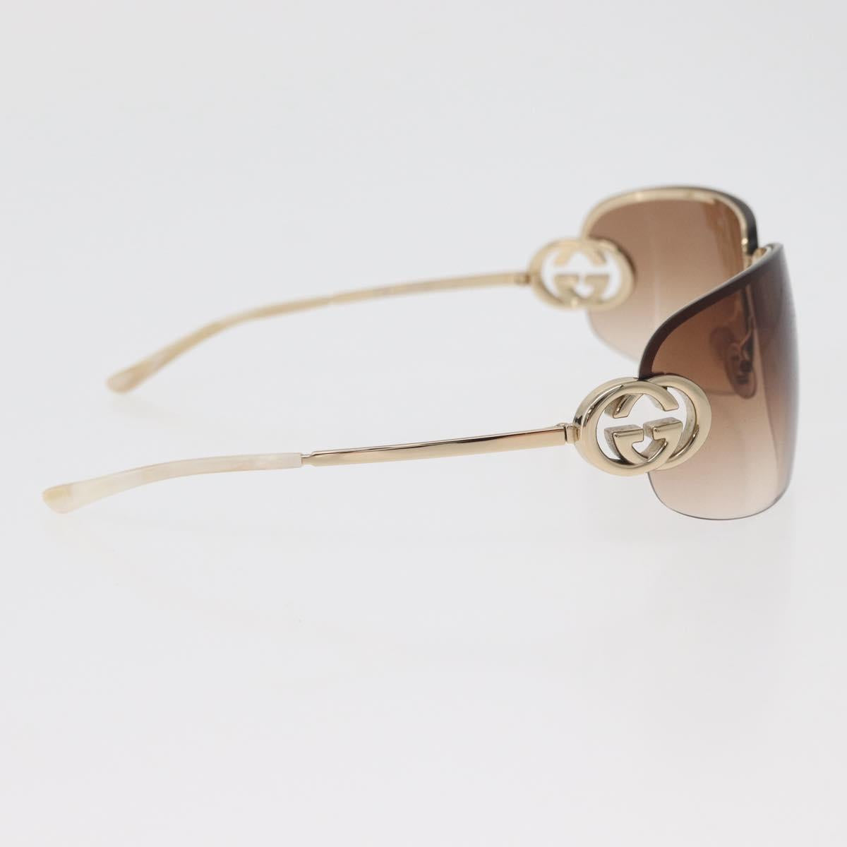 GUCCI Sunglasses metal Brown Auth 178391M