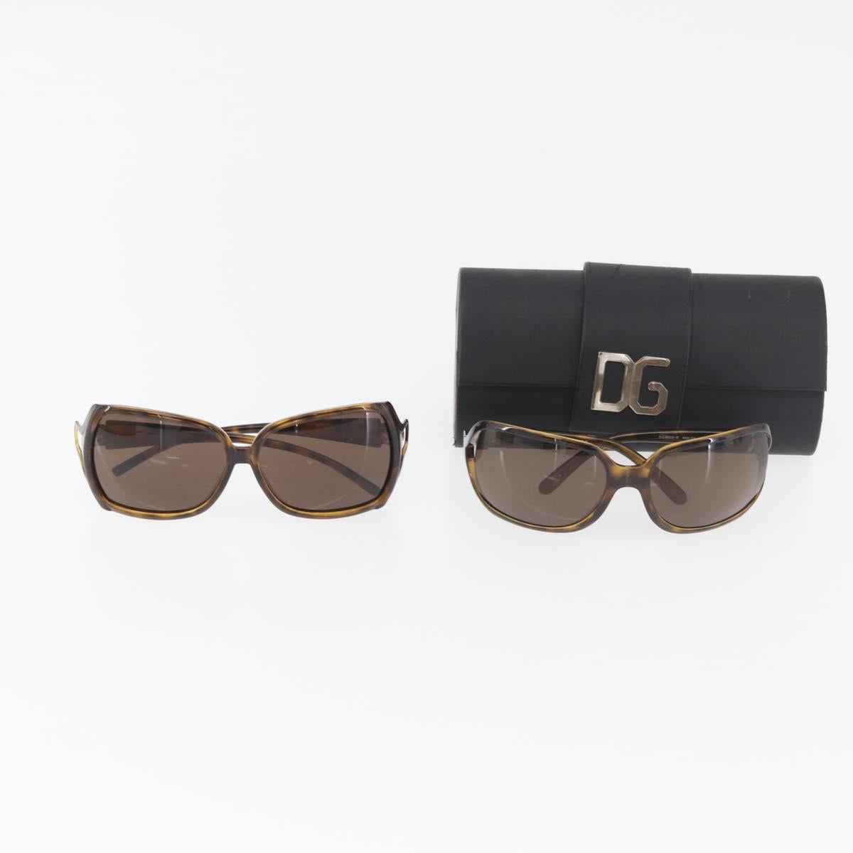 DOLCE&GABBANA Tortoise Pattern Sunglasses plastic 2 Set Brown Auth 178392