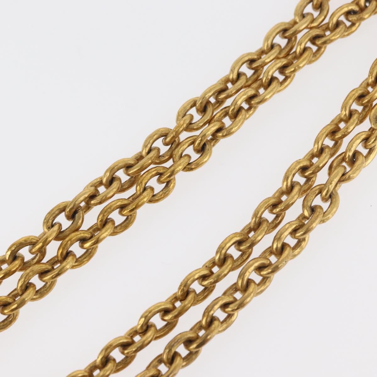 CHANEL COCO Mark Necklace metal Gold CC Auth 178394M