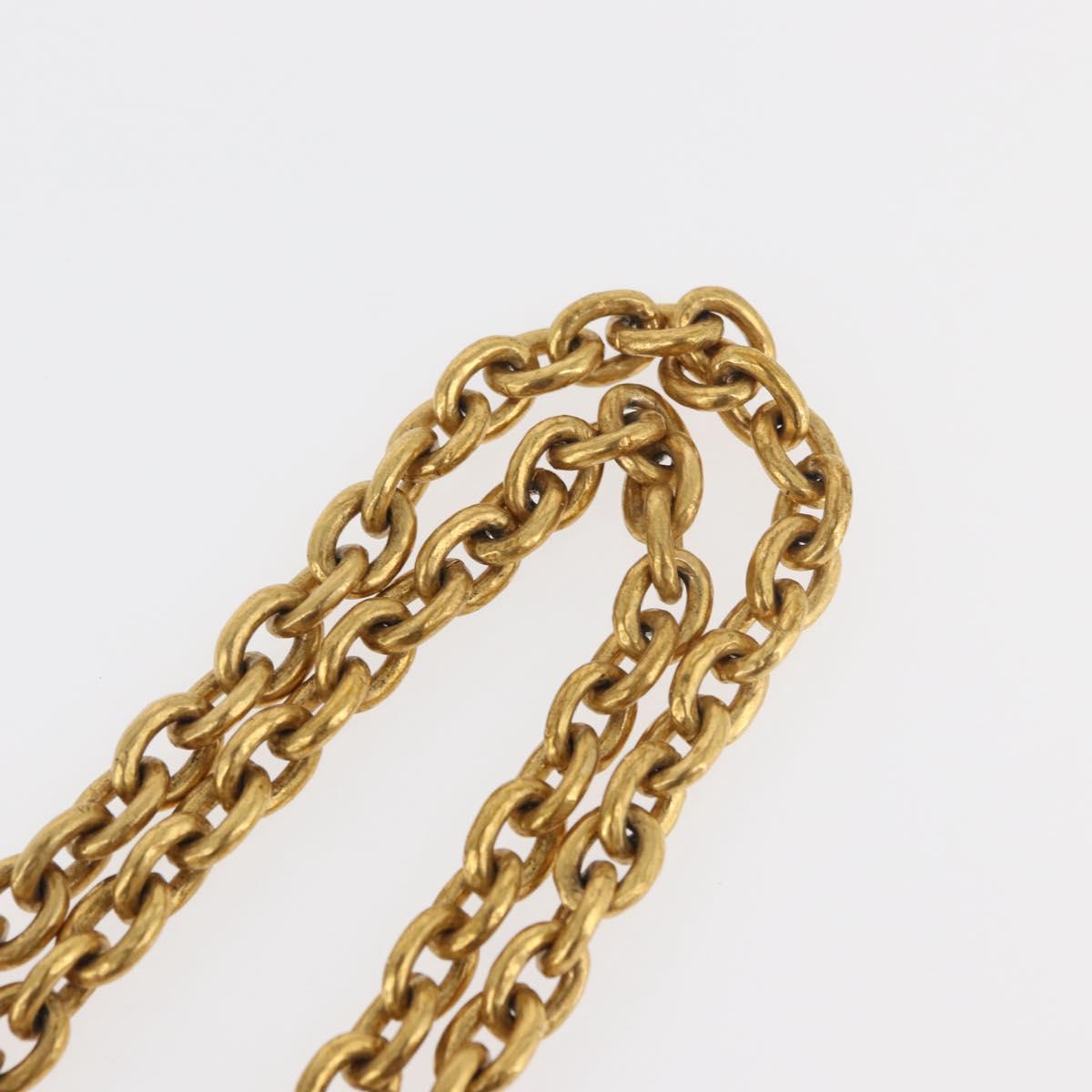 CHANEL COCO Mark Necklace metal Gold CC Auth 178394M