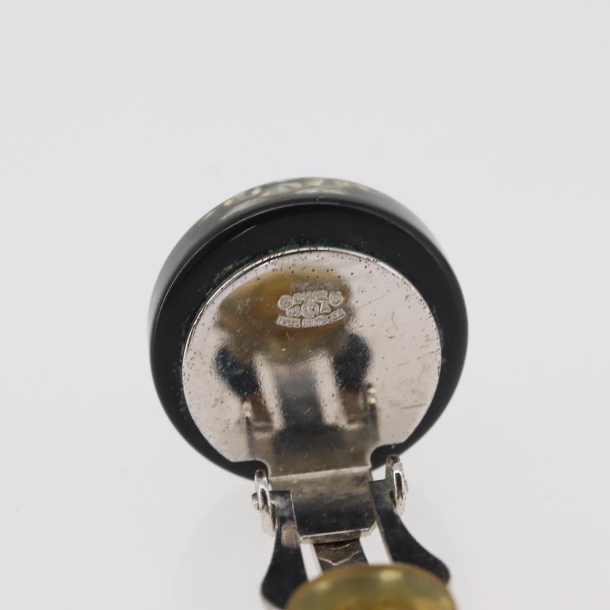 CHANEL Earring plastic Black CC Auth 178395M