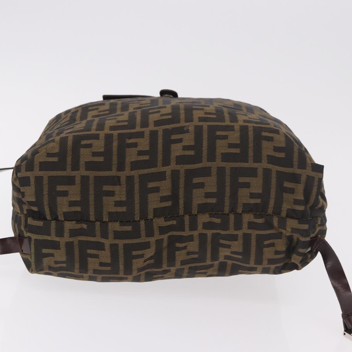 FENDI Zucca Canvas Backpack Brown Black Auth 178400