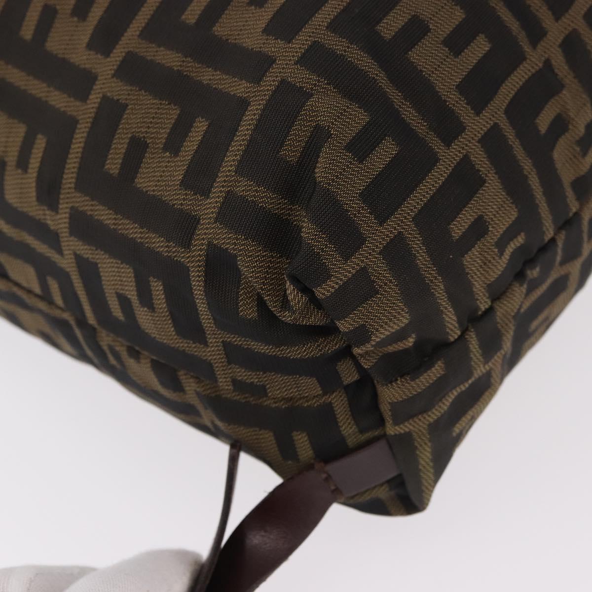 FENDI Zucca Canvas Backpack Brown Black Auth 178400