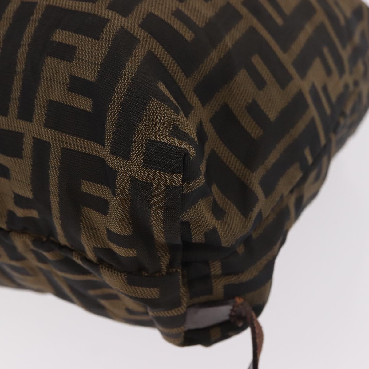 FENDI Zucca Canvas Backpack Brown Black Auth 178400