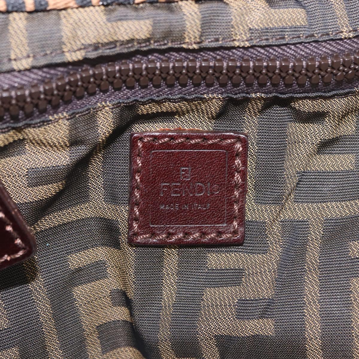 FENDI Zucca Canvas Backpack Brown Black Auth 178400