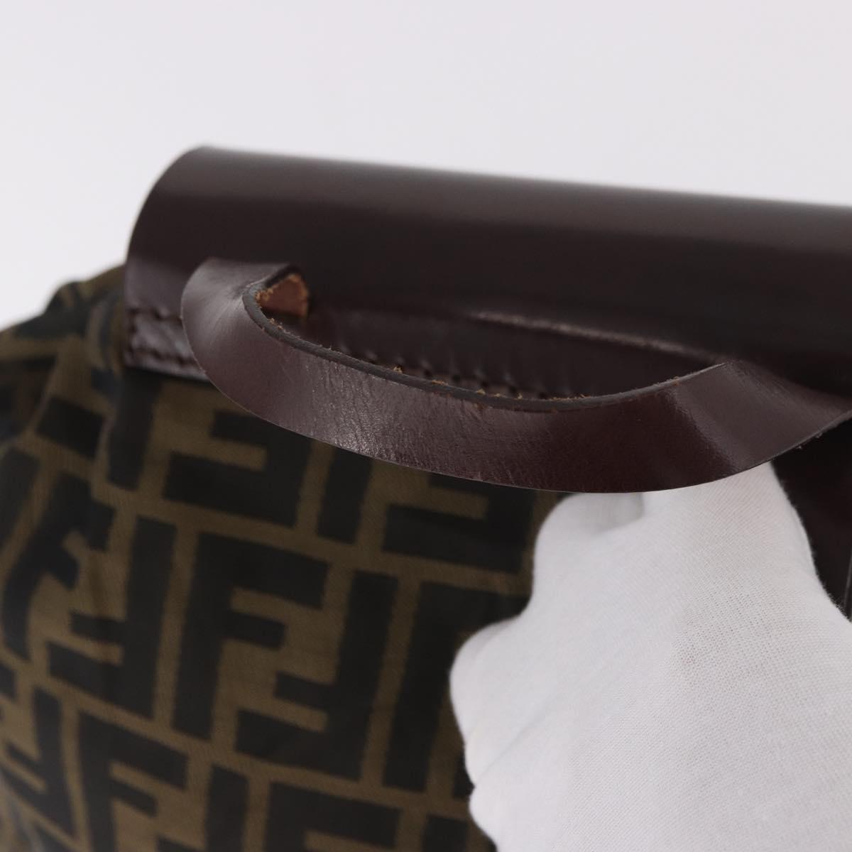 FENDI Zucca Canvas Backpack Brown Black Auth 178400