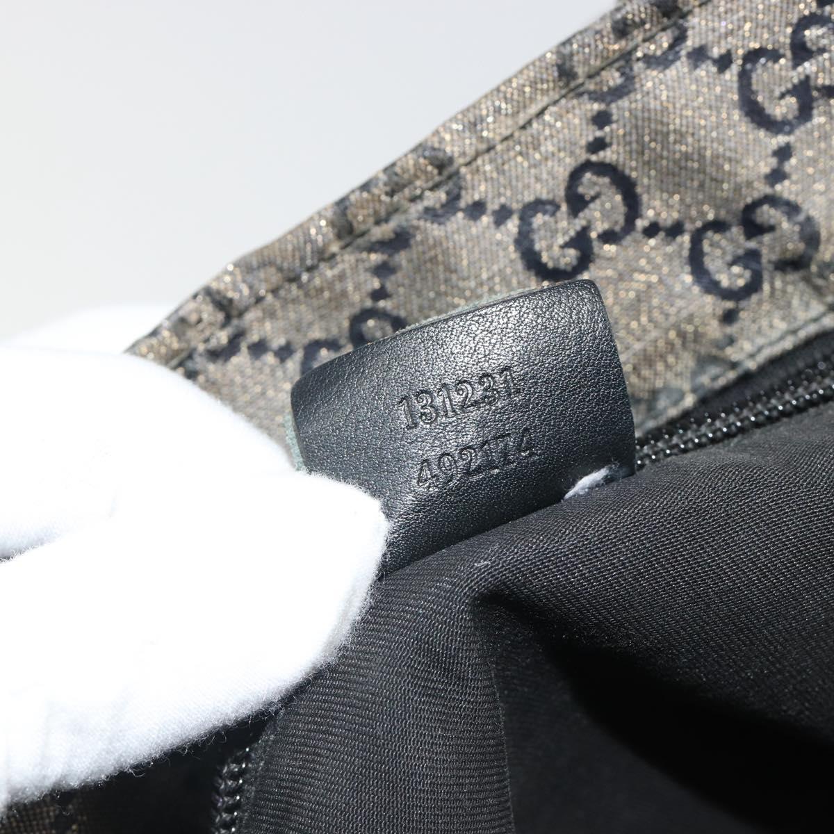GUCCI GG Crystal Tote Bag Coated Canvas Navy 131231 Auth 178402