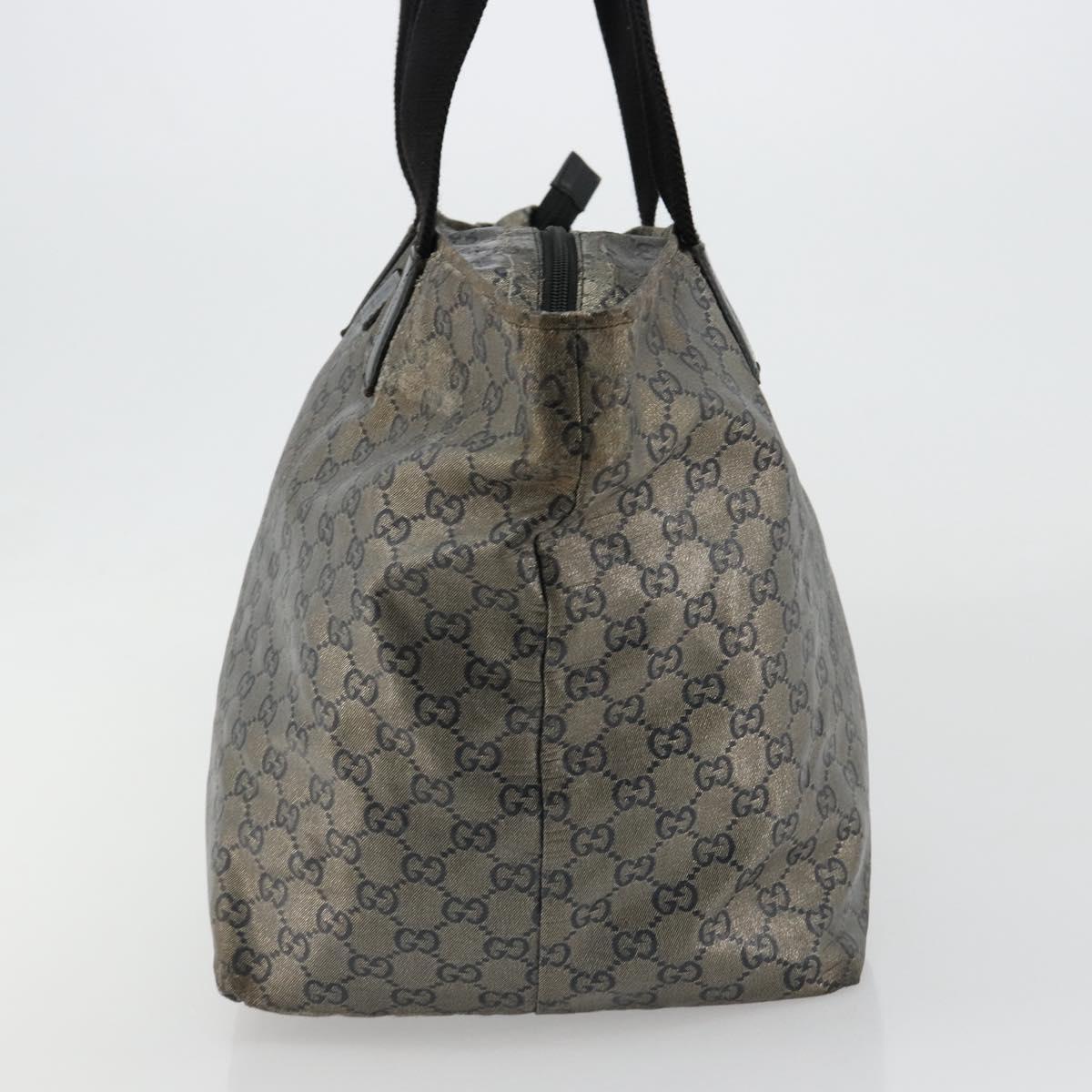 GUCCI GG Crystal Tote Bag Coated Canvas Navy 131231 Auth 178402