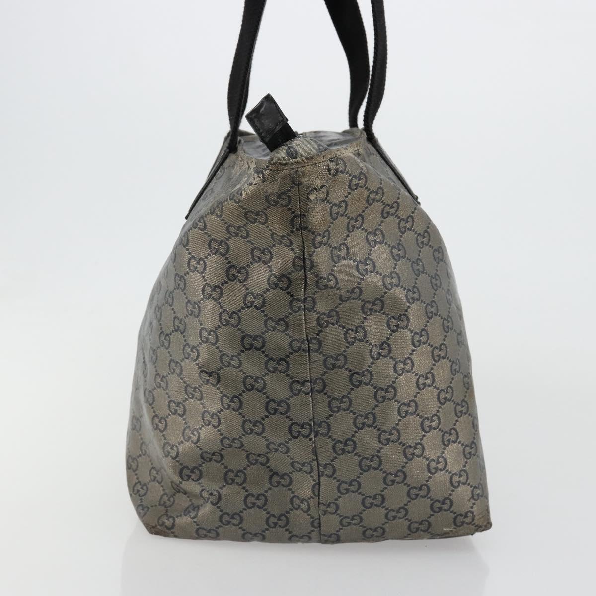 GUCCI GG Crystal Tote Bag Coated Canvas Navy 131231 Auth 178402