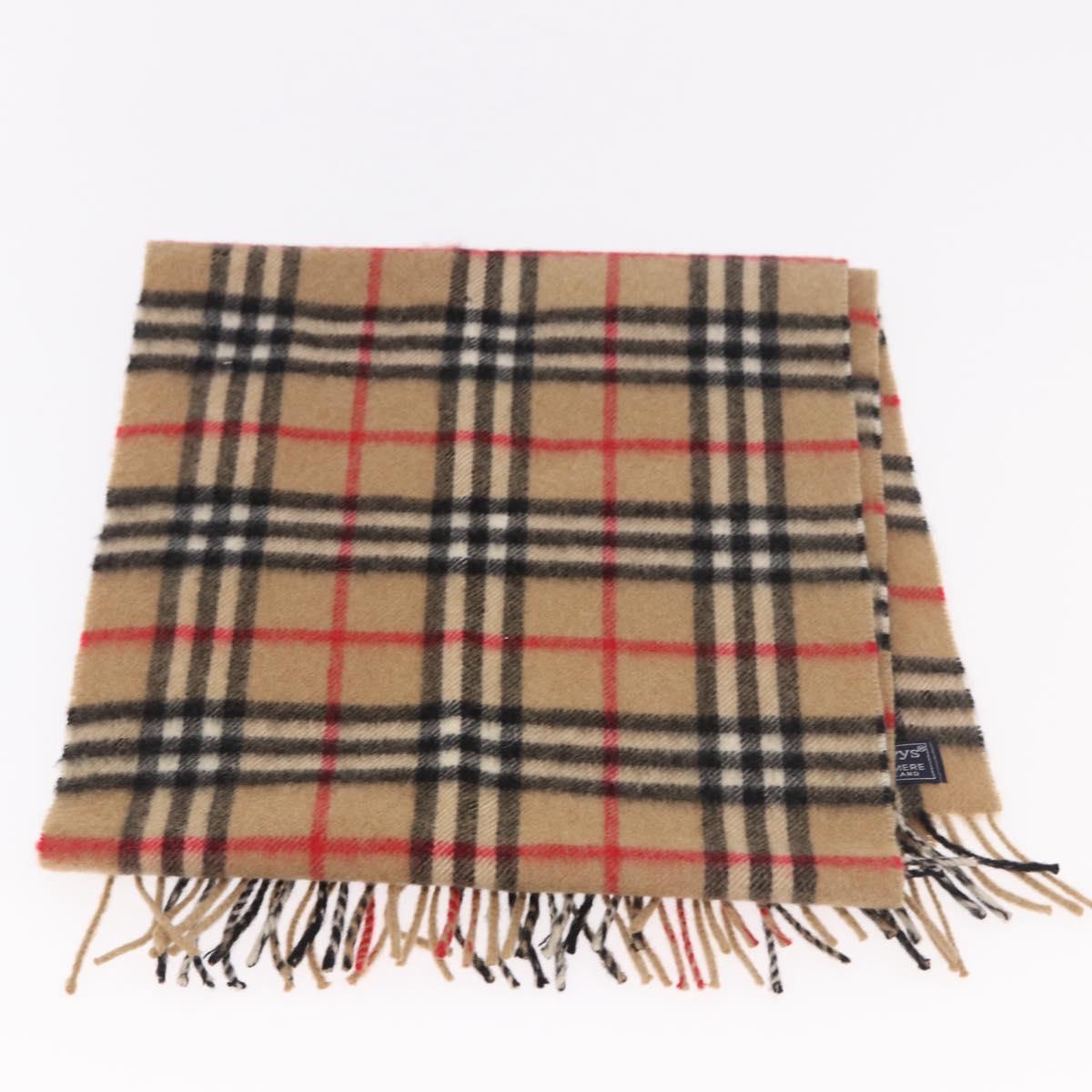 Burberrys Nova Check Scarf Wool 2 Set Beige Auth 178403