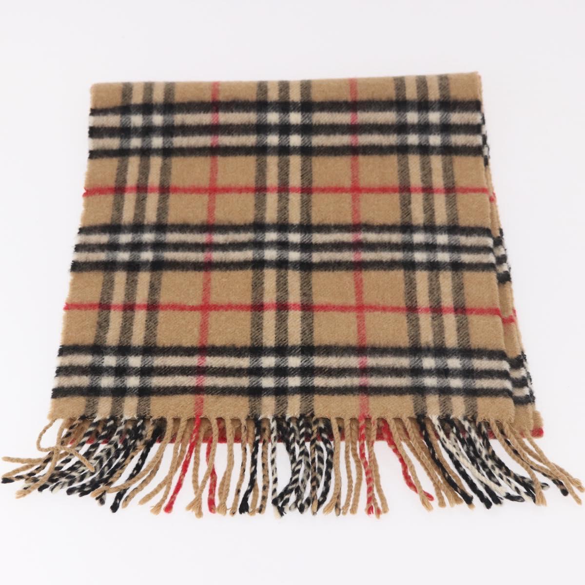 Burberrys Nova Check Scarf Wool 2 Set Beige Auth 178403