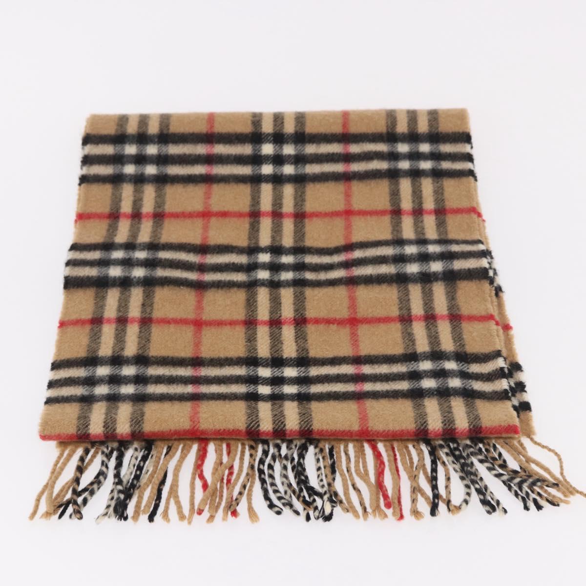 Burberrys Nova Check Scarf Wool 2 Set Beige Auth 178403