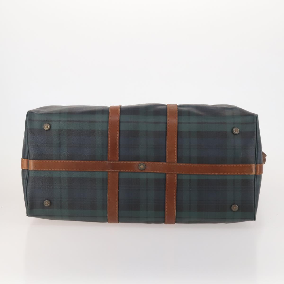 Polo Ralph Lauren Boston Bag PVC Leather 2way Green Brown Auth 178404