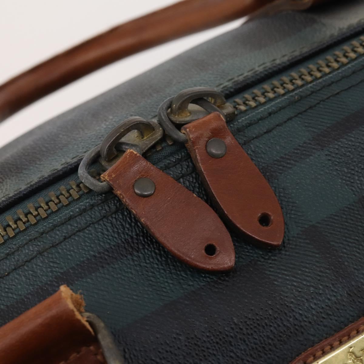 Polo Ralph Lauren Boston Bag PVC Leather 2way Green Brown Auth 178404