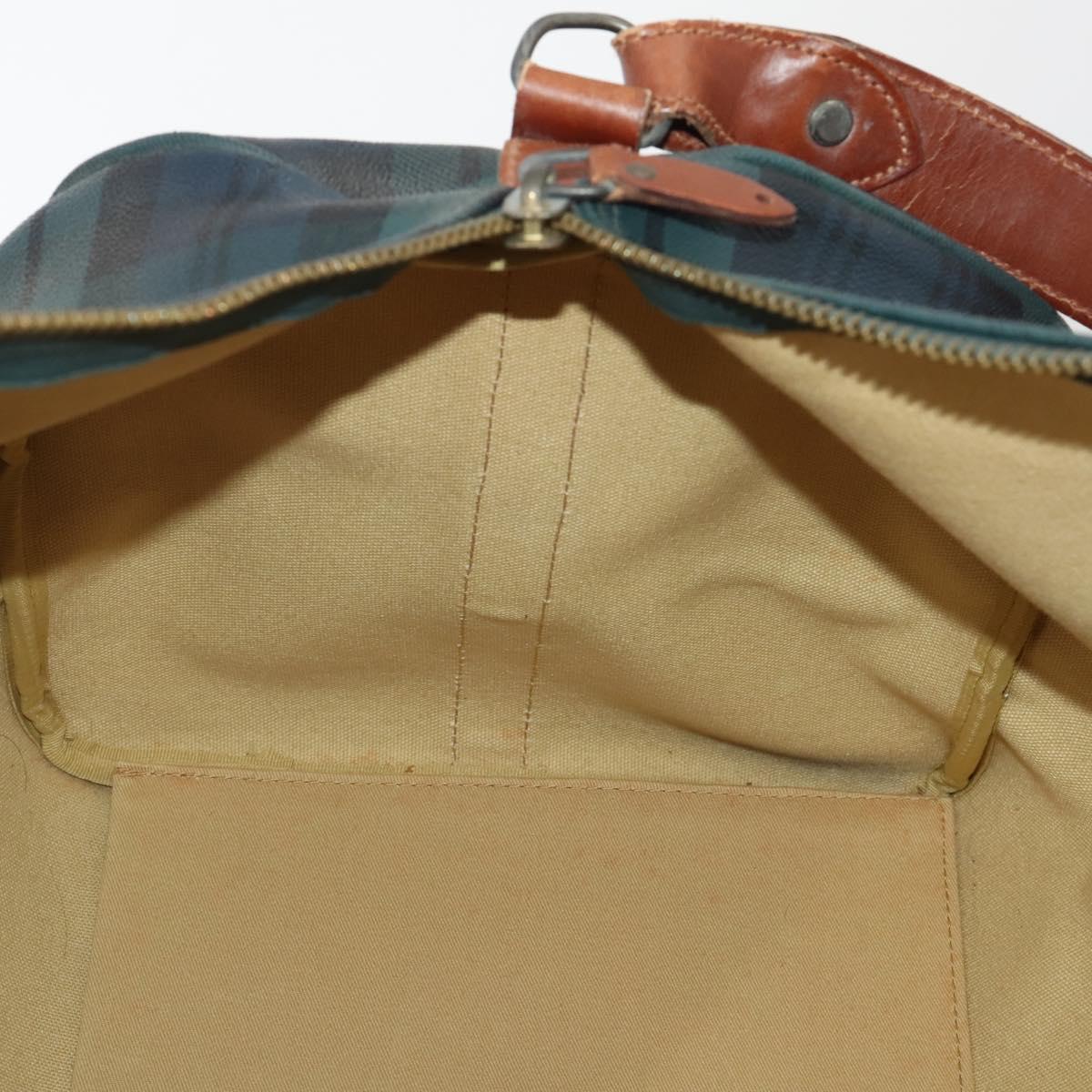Polo Ralph Lauren Boston Bag PVC Leather 2way Green Brown Auth 178404