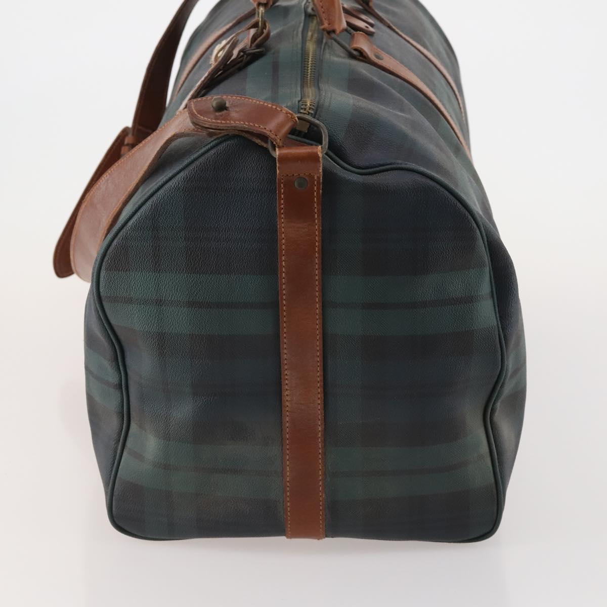 Polo Ralph Lauren Boston Bag PVC Leather 2way Green Brown Auth 178404