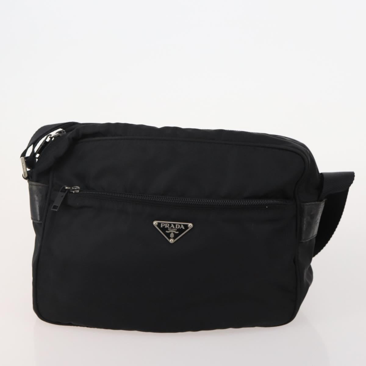 PRADA Shoulder Bag Nylon 4 Set Khaki Black Red Auth 178408