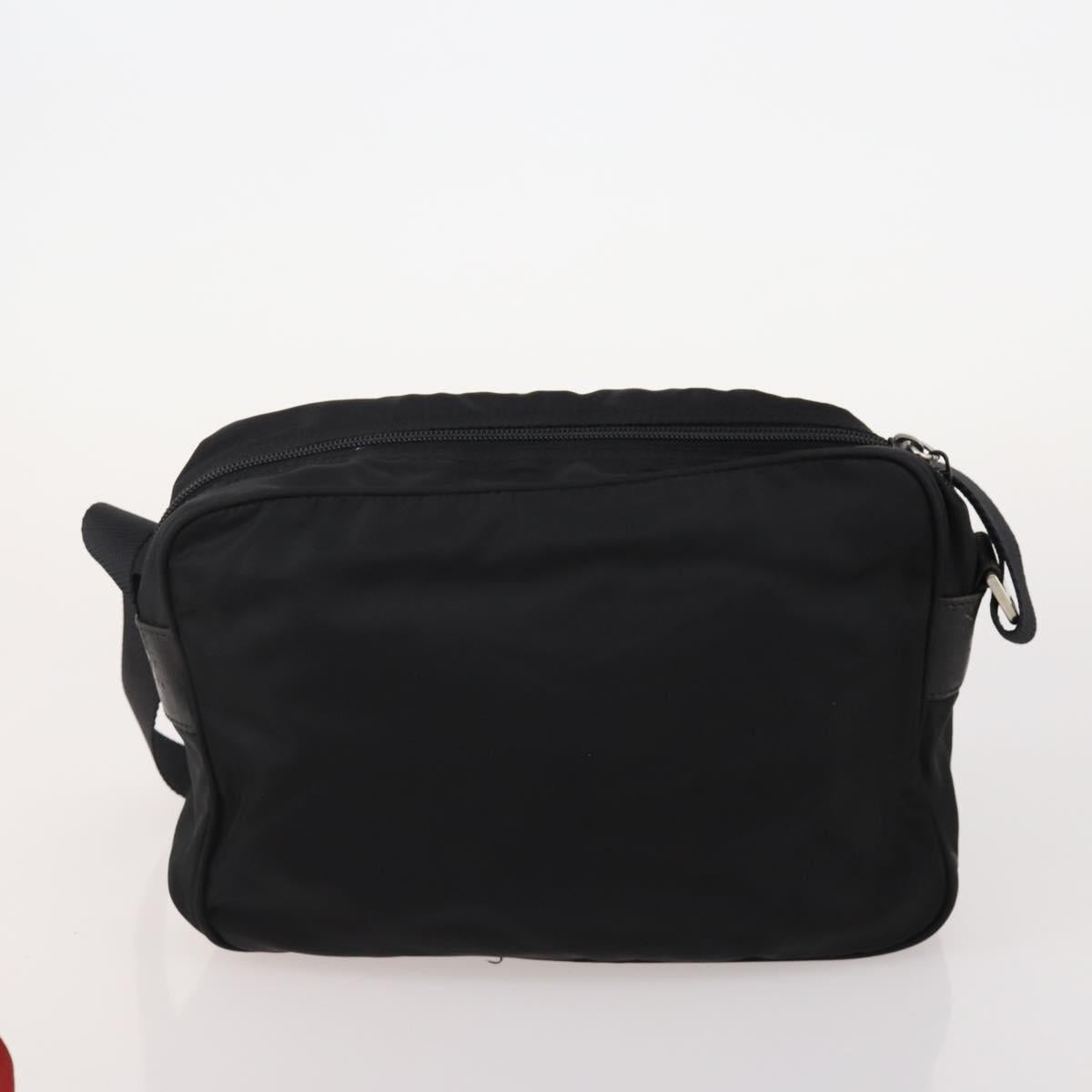 PRADA Shoulder Bag Nylon 4 Set Khaki Black Red Auth 178408