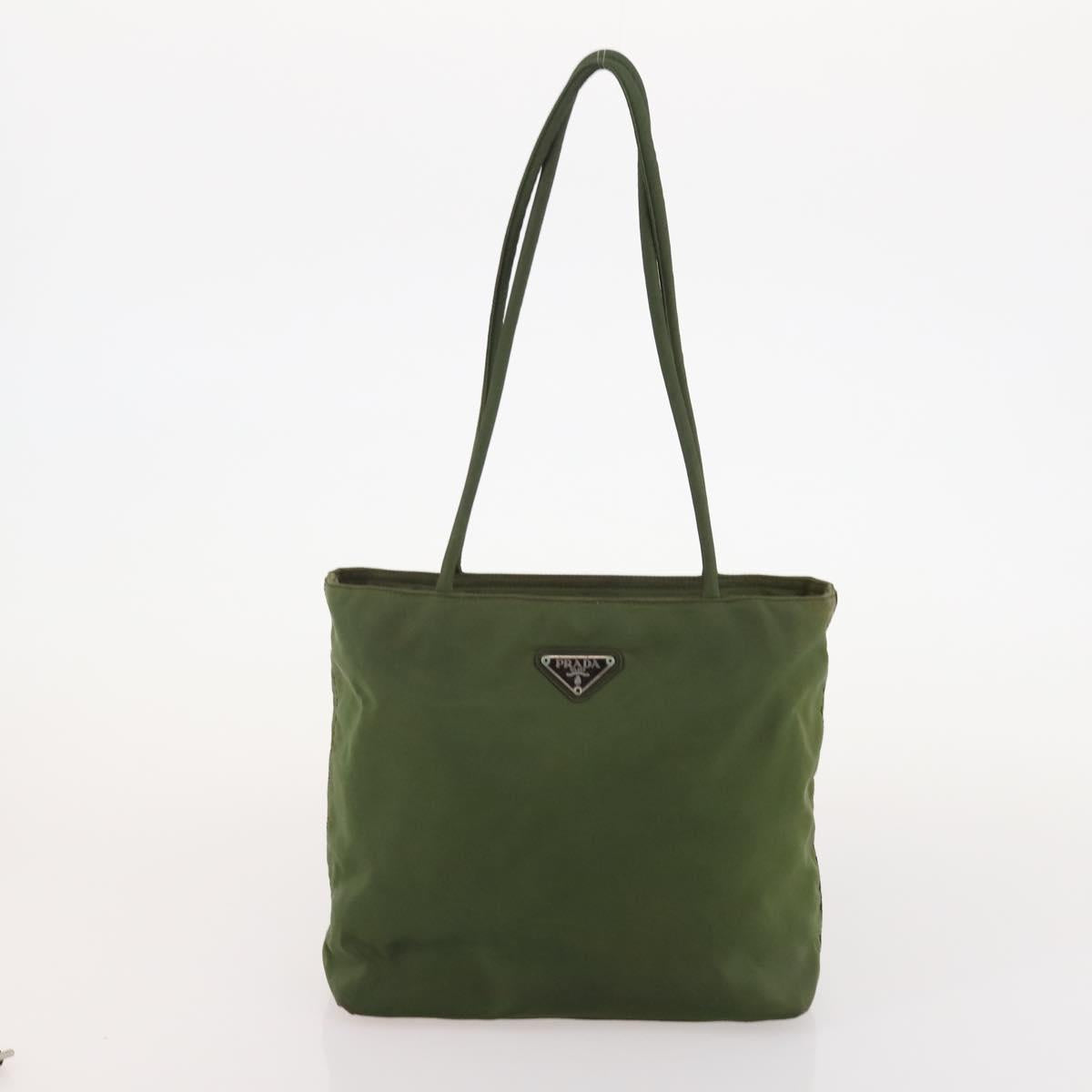 PRADA Shoulder Bag Nylon 4 Set Khaki Black Red Auth 178408