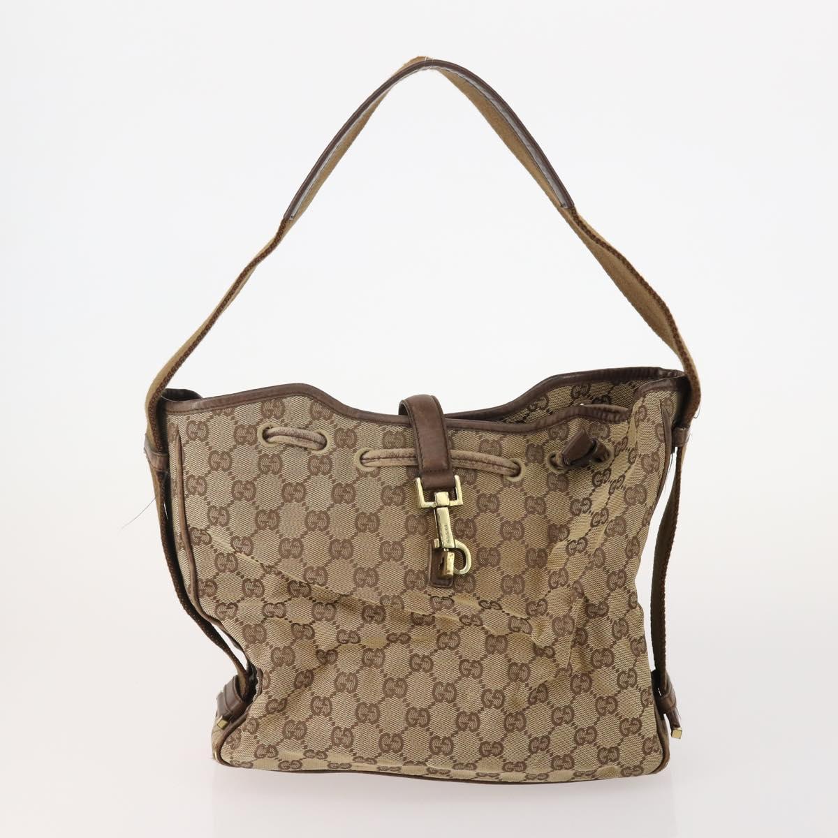 GUCCI GG Canvas Hand Bag 4 Set Black Beige Auth 178410