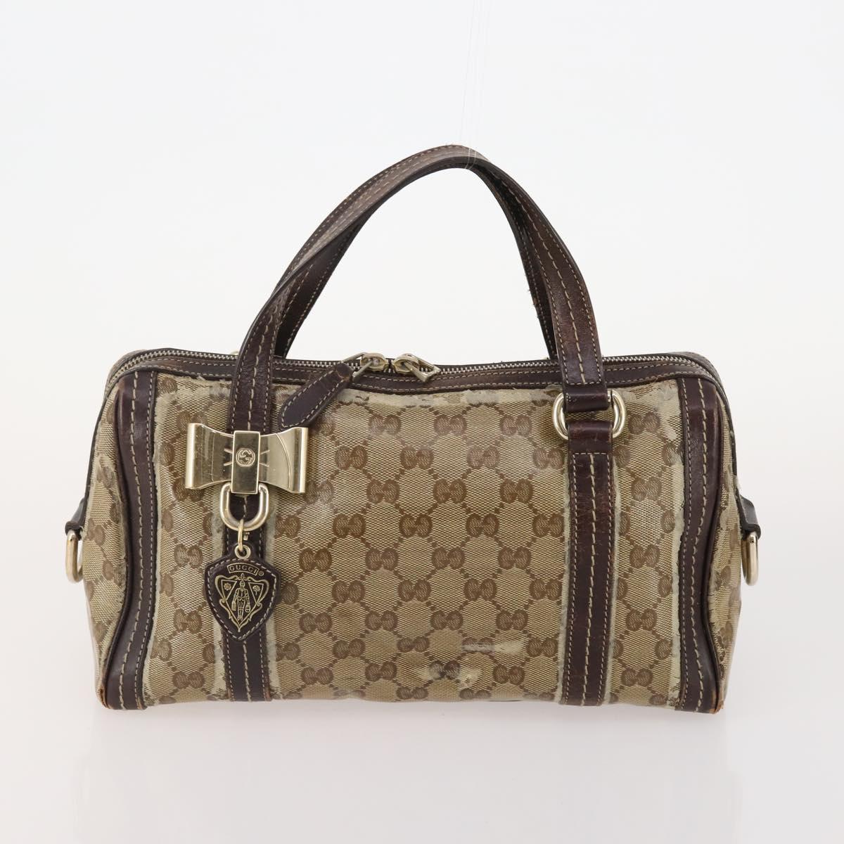GUCCI GG Supreme GG Crystal Coated Canvas 4 Set Black Beige Auth 178411
