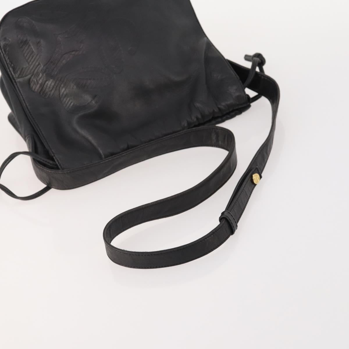 LOEWE Anagram Shoulder Bag Leather 2 Set Red Black Auth 178412