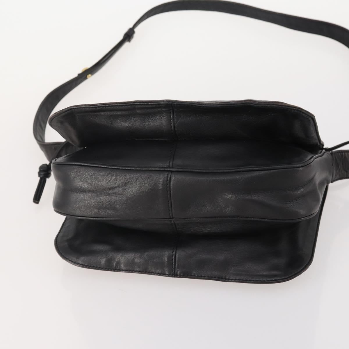 LOEWE Anagram Shoulder Bag Leather 2 Set Red Black Auth 178412