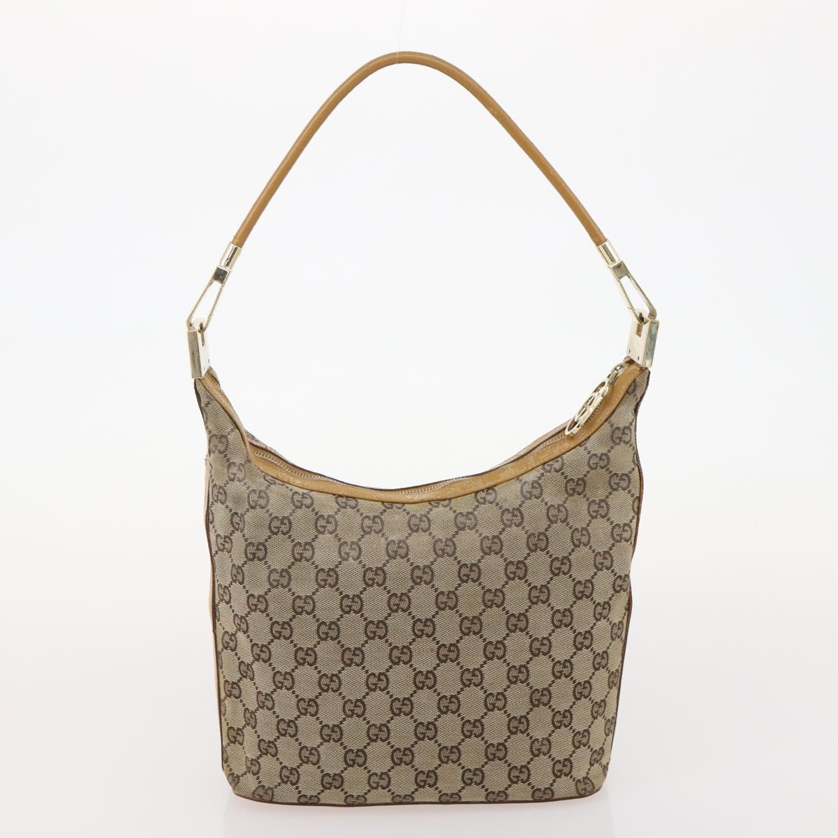GUCCI GG Canvas Shoulder Bag Canvas 4 Set Beige Black Auth 178414