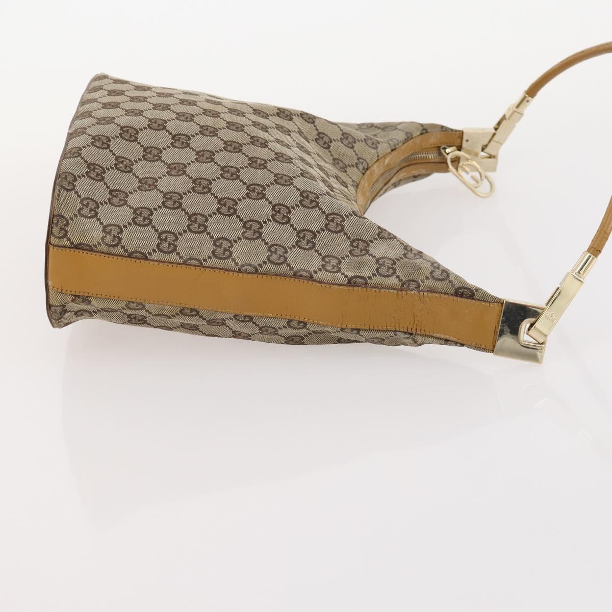 GUCCI GG Canvas Shoulder Bag Canvas 4 Set Beige Black Auth 178414
