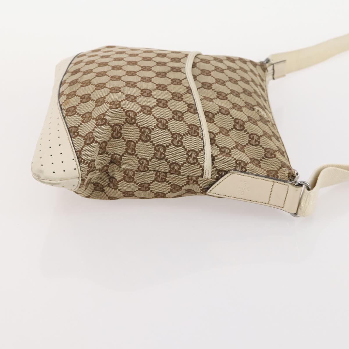 GUCCI GG Canvas Shoulder Bag Canvas 4 Set Beige Black Auth 178414