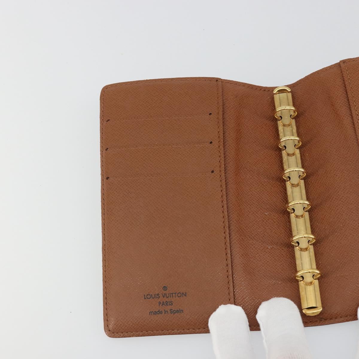 LOUIS VUITTON Monogram Agenda PM Day Planner Cover R20005 LV Auth 178417