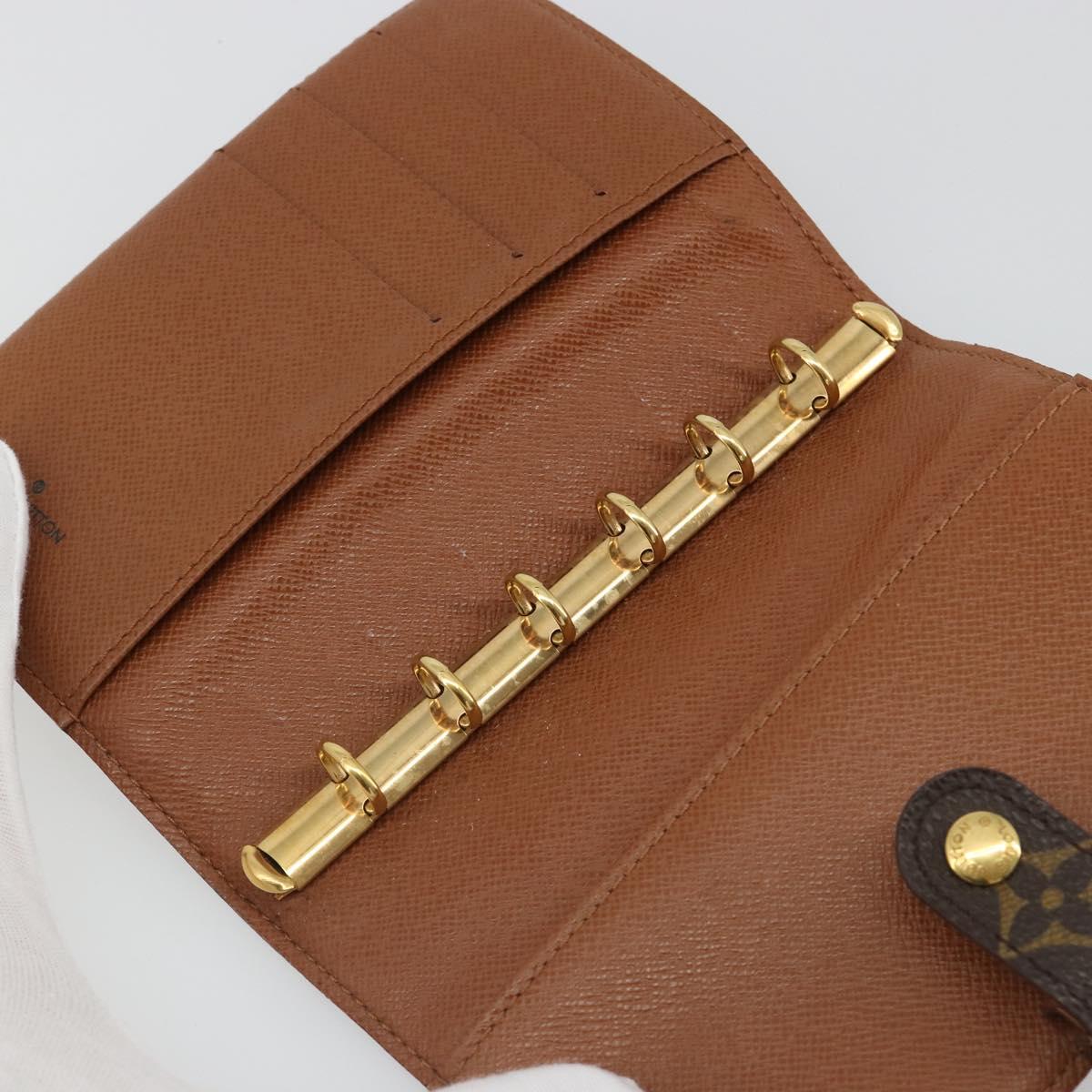 LOUIS VUITTON Monogram Agenda PM Day Planner Cover R20005 LV Auth 178417