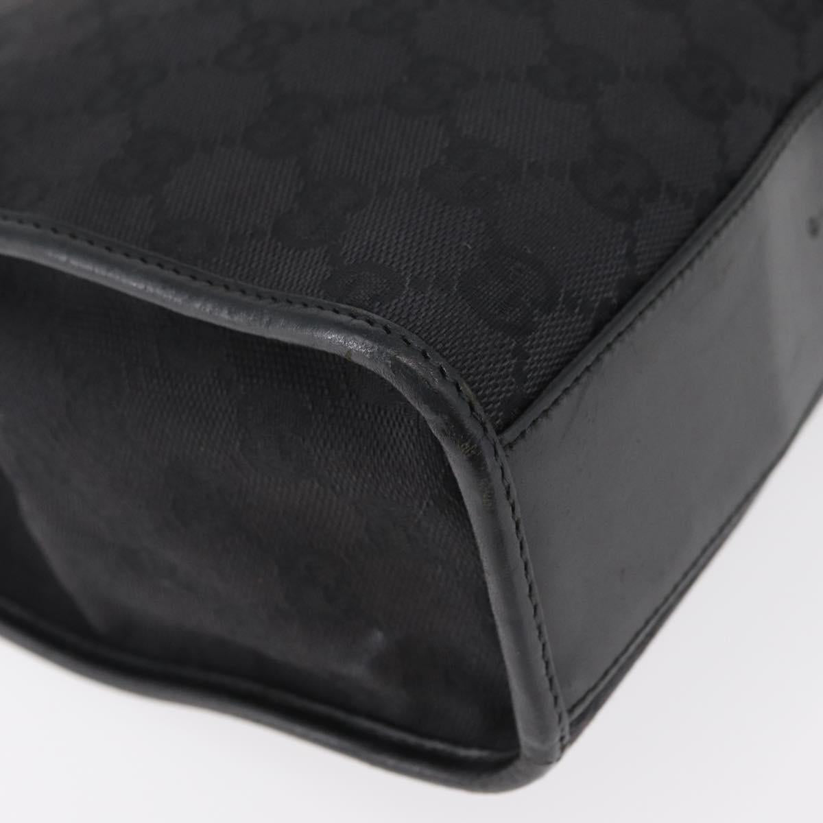 GUCCI GG Canvas Jackie Hand Bag Black Silver 002 1065 Auth 178472