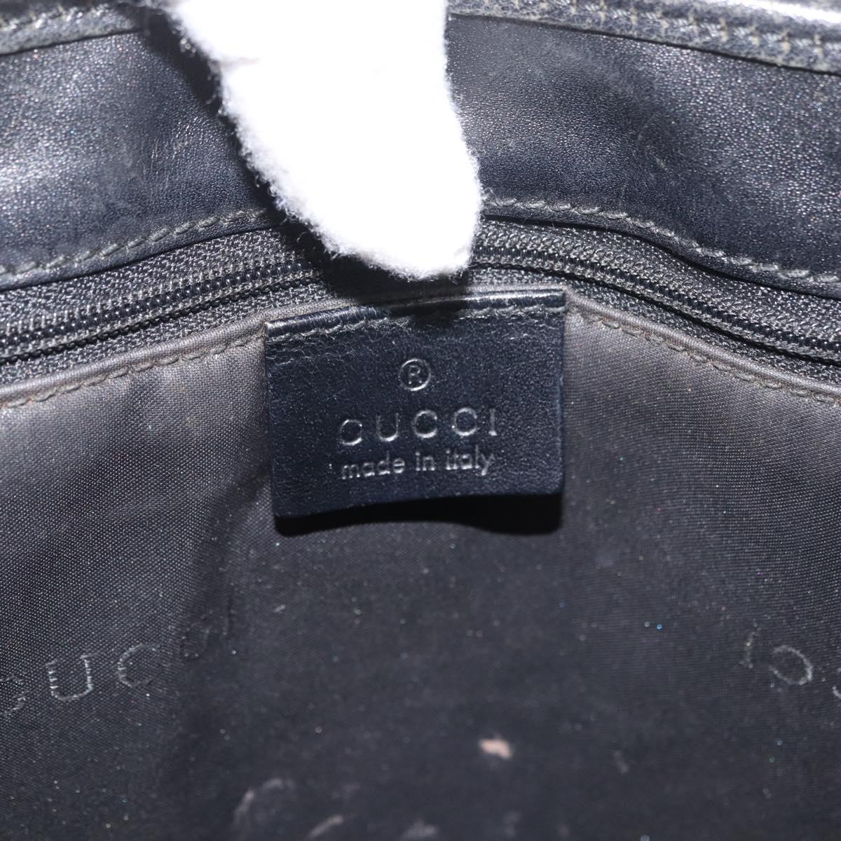 GUCCI GG Canvas Jackie Hand Bag Black Silver 002 1065 Auth 178472