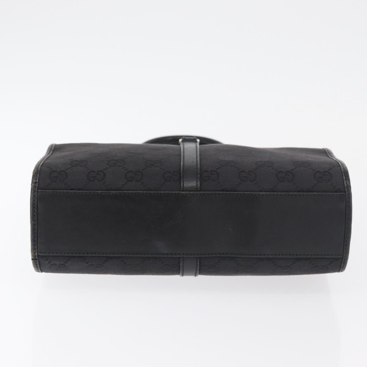 GUCCI GG Canvas Jackie Hand Bag Black Silver 002 1065 Auth 178472